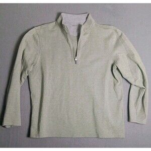 Mizzen Main Mens L  Light Green Quarter Zip Pullover Casual Knit Golf